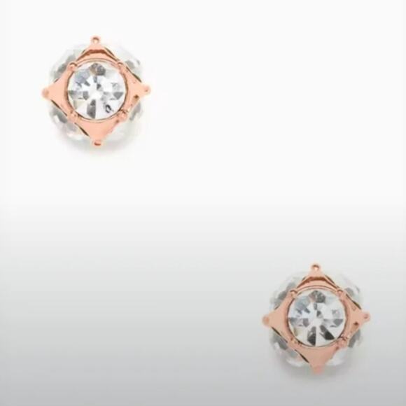 Kate Spade NWT Lady Marmalade Stud Earrings Rose Gold - Picture 2 of 4